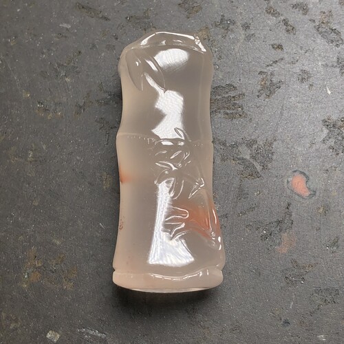 四川凉山南红玛瑙 无裂原矿冰飘俏色节节高升竹节吊坠挂件10.42克