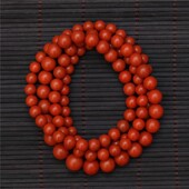 保山阿东寨收藏级南红 原矿柿子红满色满肉108颗项链手链塔链77克