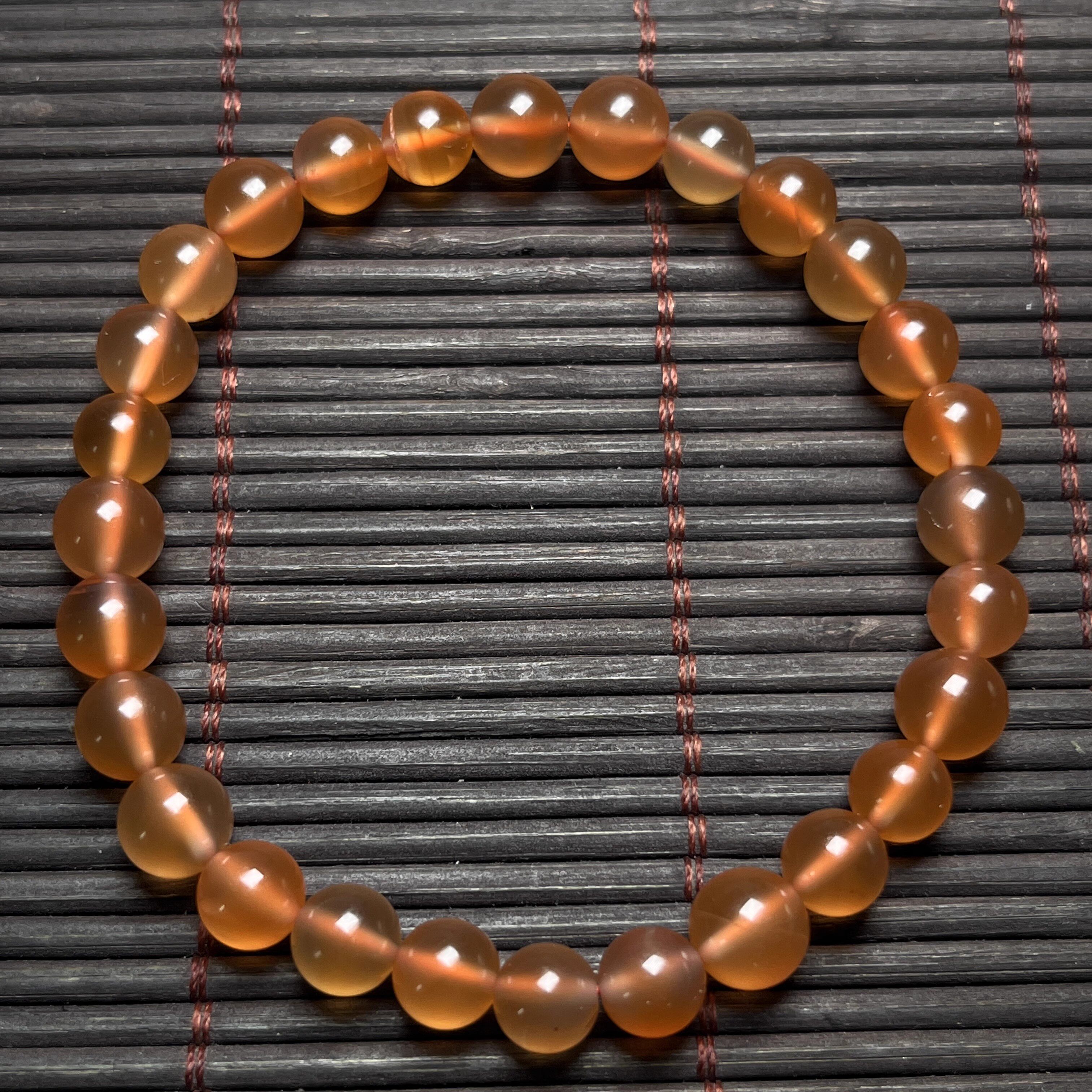 保山南红玛瑙 天然无裂原矿冰红色圆珠单圈手串 女士女款手链 7mm