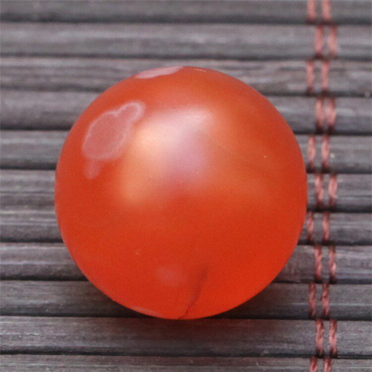 保山料南红玛瑙 原矿无胶圆珠单珠 文玩多宝菩提配饰配珠子15.1mm