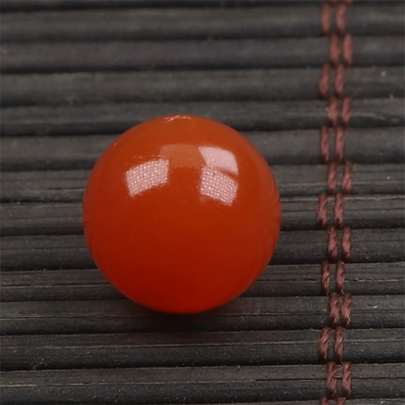 保山南红玛瑙 天然无裂原矿柿子红单珠菩提diy配饰配珠11.3mm