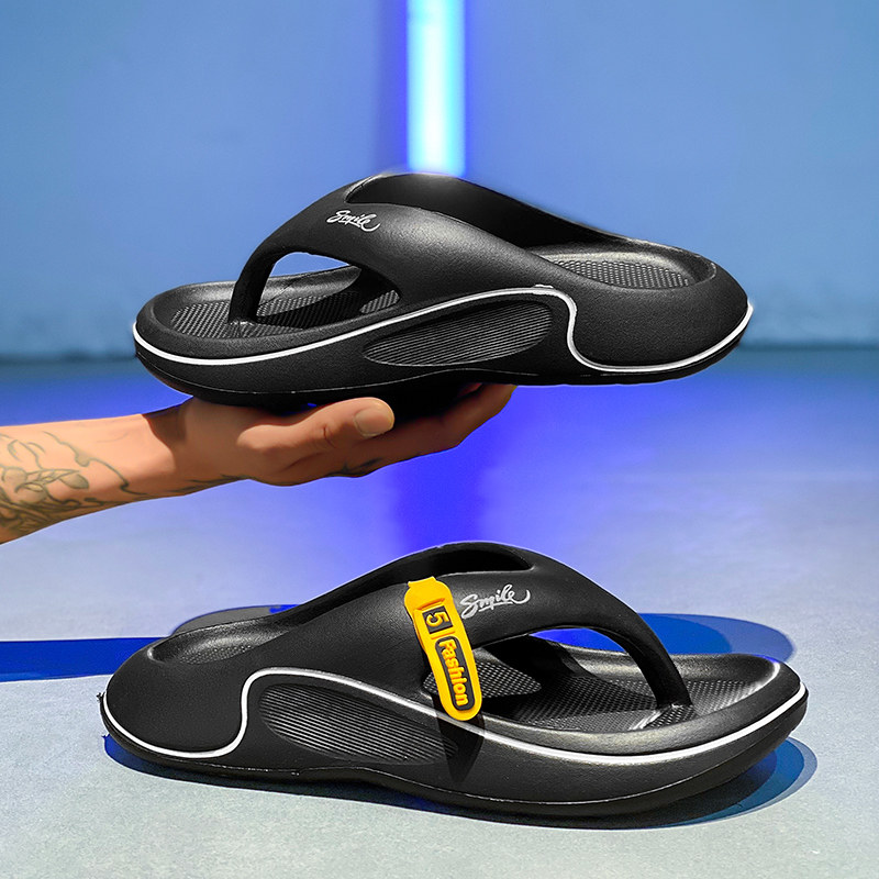 潮流个性时尚沙滩人字拖男休闲轻便防滑室外穿凉拖厚底夹脚拖鞋男