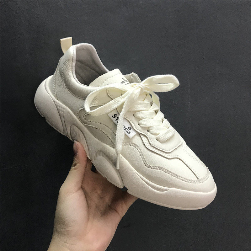 秒杀！ 69元 原宿风简约学生系带运动滑板鞋真皮休闲四季鞋女鞋|msdalam kategori Kasut wanita, kasut rendah - dari Buy2taobao.com untuk memberikan perkhidmatan ejen Taobao profesional membeli