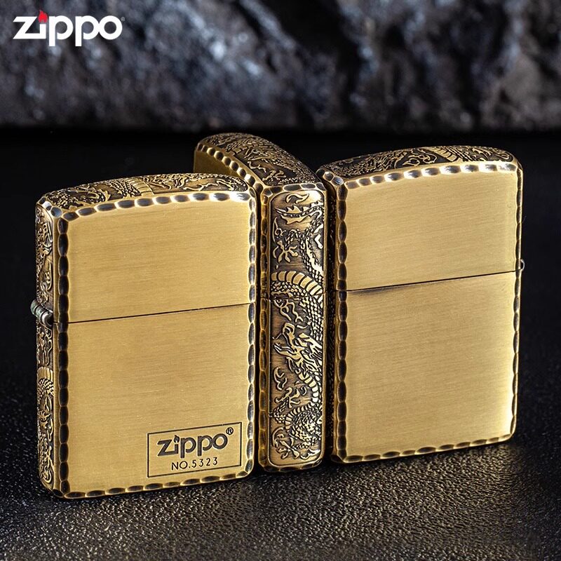 原装ZIPPO防风打火机三面盘龙男士煤油Zippo防风打火机限量版