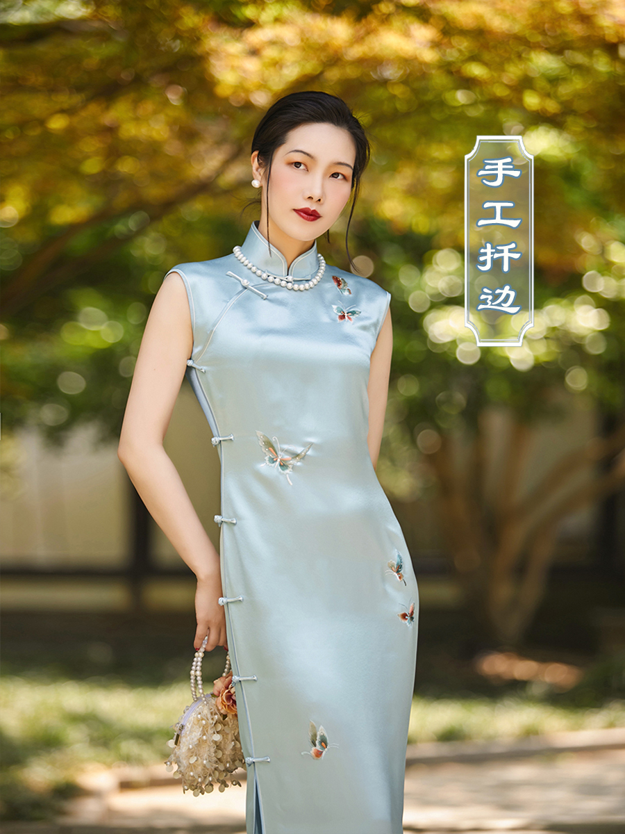 Bishui soluble top ulara hand push embroidery acetic acid spring and summer retro embroidery ancient method, no cheongsam