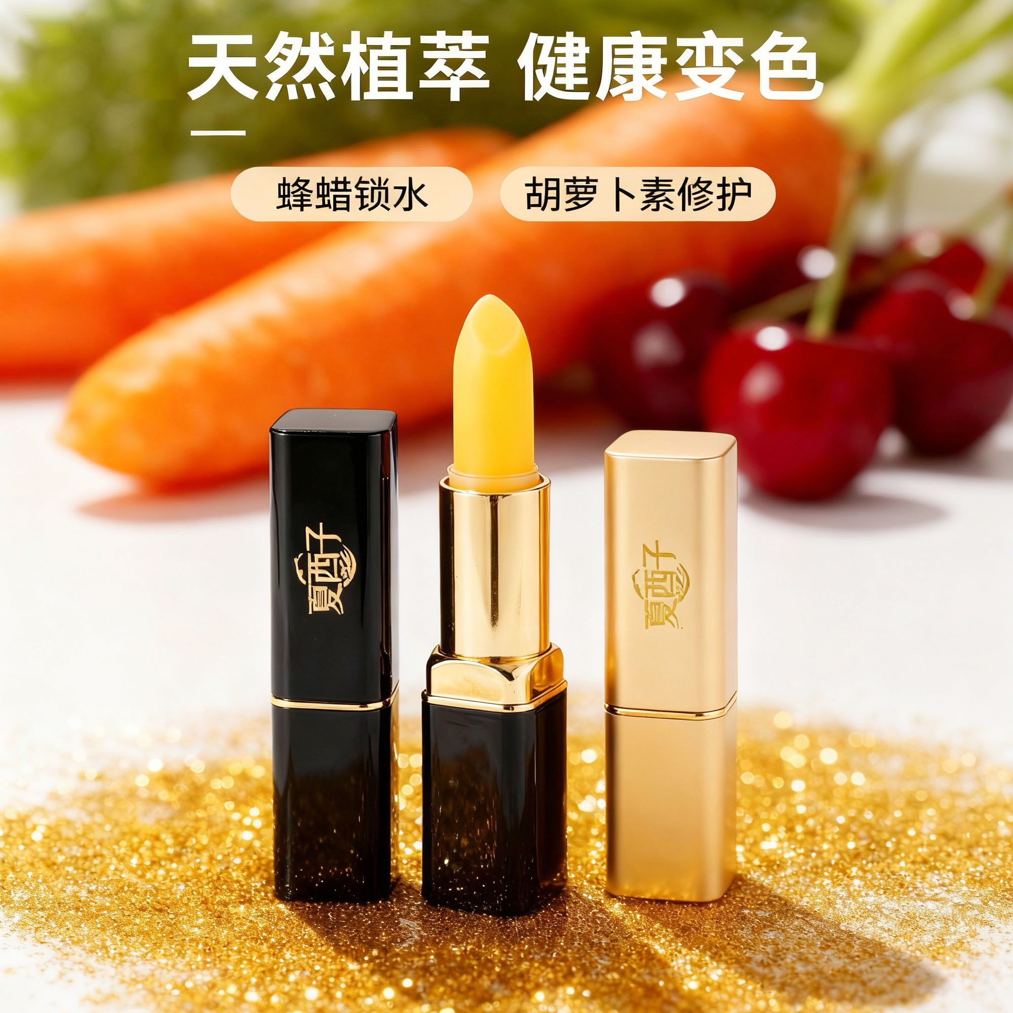 夏西子胡萝卜素变色唇膏红樱桃滋润保湿温变口红千人千色不掉色