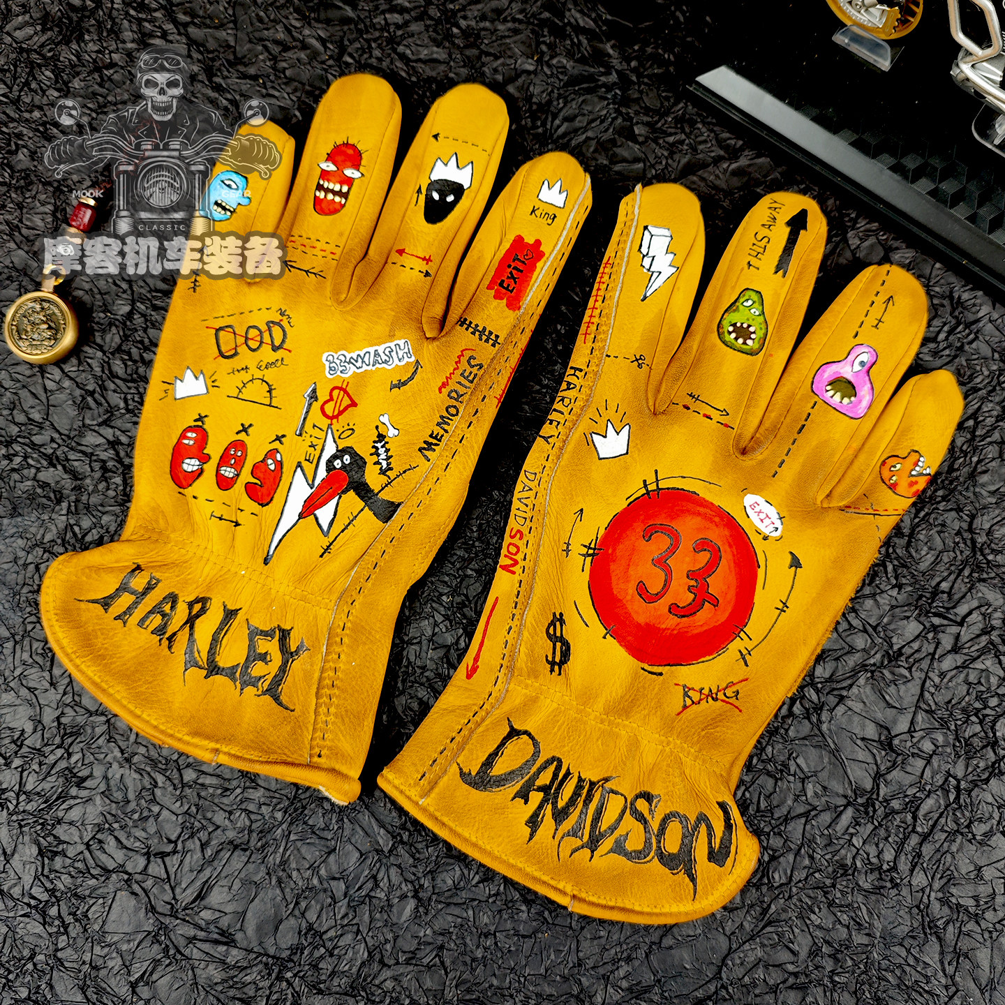 头层牛皮手套男女复古做旧骑行摩托车机车骑士哈雷巡航电动自行车