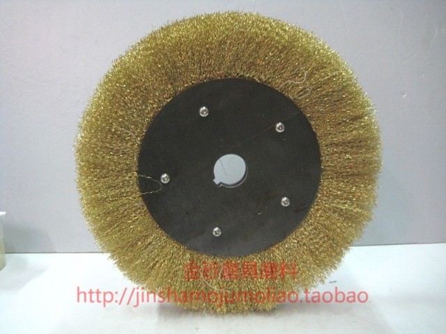 镀铜平形钢丝轮200X32 细丝抛光轮 拉丝打磨除锈利器优质热销好货