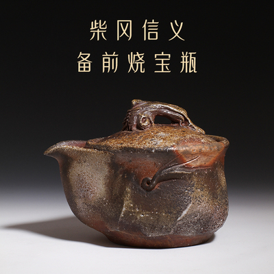 日本备前烧柴烧茶壶手抓壶盖碗