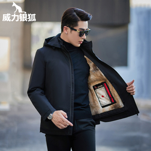 整貂皮草尼克服外套真水貂毛大衣 貂皮内胆派克服海宁短款 冬款 男士