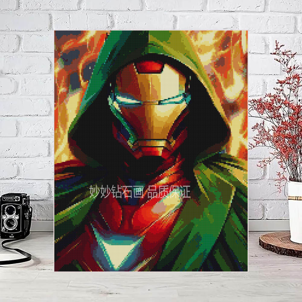 复仇者联盟5钢铁侠满钻石画儿童房间挂画男孩成人DIY手工2026新款,居家布艺,钻石绣,淘宝优惠券,粉丝福利购,淘宝优惠卷