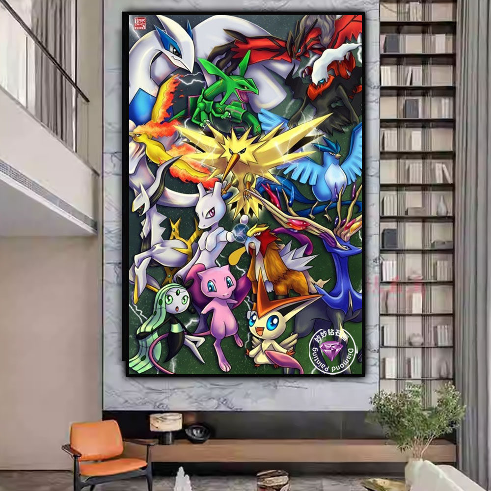 宝可梦钻石画儿童房床男孩女生手工diy点钻十字绣贴砖石神奇宝贝