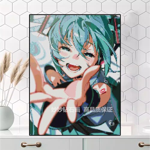 二次元动漫人物初音未来钻石画高难度女孩手工diy点钻砖石十字绣