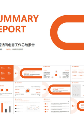 【动态PPT】橙色简洁创意现代风工作总结报告年终述职汇报PPT模板