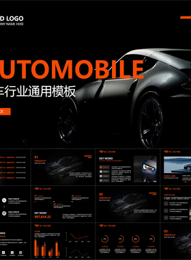 【动态PPT】黑橙色简约风高端大气汽车行业销售维修4S店PPT模板