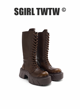 K630-2 SGIRLT WTW复古厚底大头靴新款时尚增高长靴马丁靴女