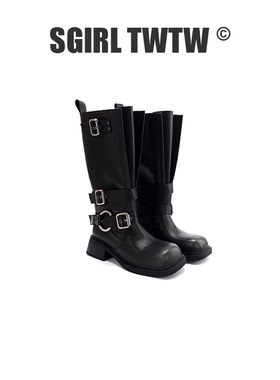 K628-5 SGIRLT WTW新款骑士靴子粗跟增高休闲百搭女靴粗跟时装靴