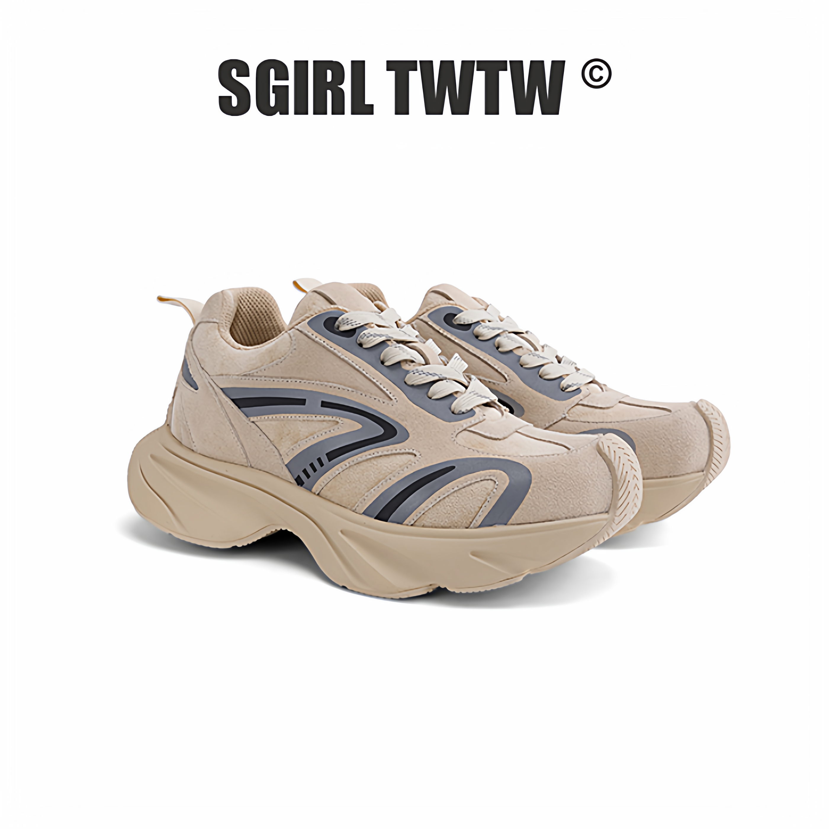 C595-1 SGIRL TWTW秋季新款休闲百搭女鞋增高透气运动鞋百搭时尚