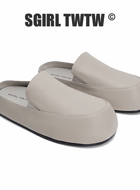 D568-1 SGIRL TWTW 新款一脚蹬英伦风包头平女鞋软底乐福鞋休闲鞋