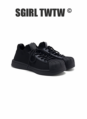 J368-5 SGIRLT WTW 复古大头厚底板鞋女秋季新款贝壳头百搭休闲鞋