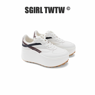 J730-2 SGIRLTWTW女鞋厚底增高小白鞋女2025新款百搭小个子松糕鞋