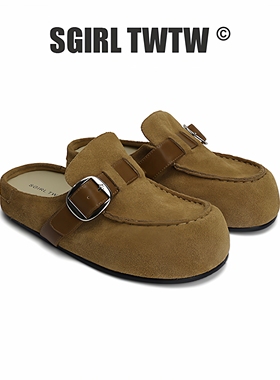 D568-2 SGIRLT WTW 厚底包头拖鞋女外穿新款软底爆款勃肯半拖