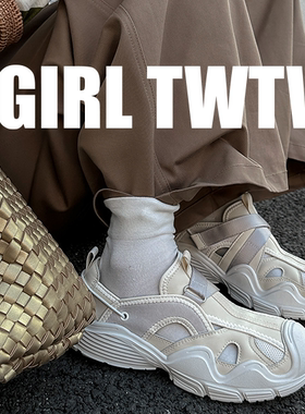 G510-8 SGIRL TWTW女鞋夏镂空透气凉鞋百搭休闲鞋一脚蹬鞋懒人鞋