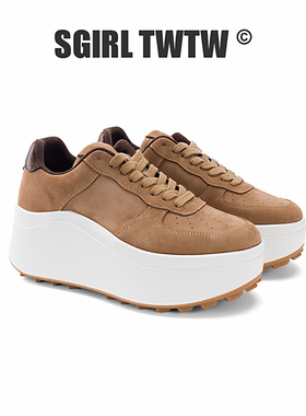 J730-3 SGIRLT WTW女鞋 新款厚底增高松糕圆头运动休闲鞋百搭
