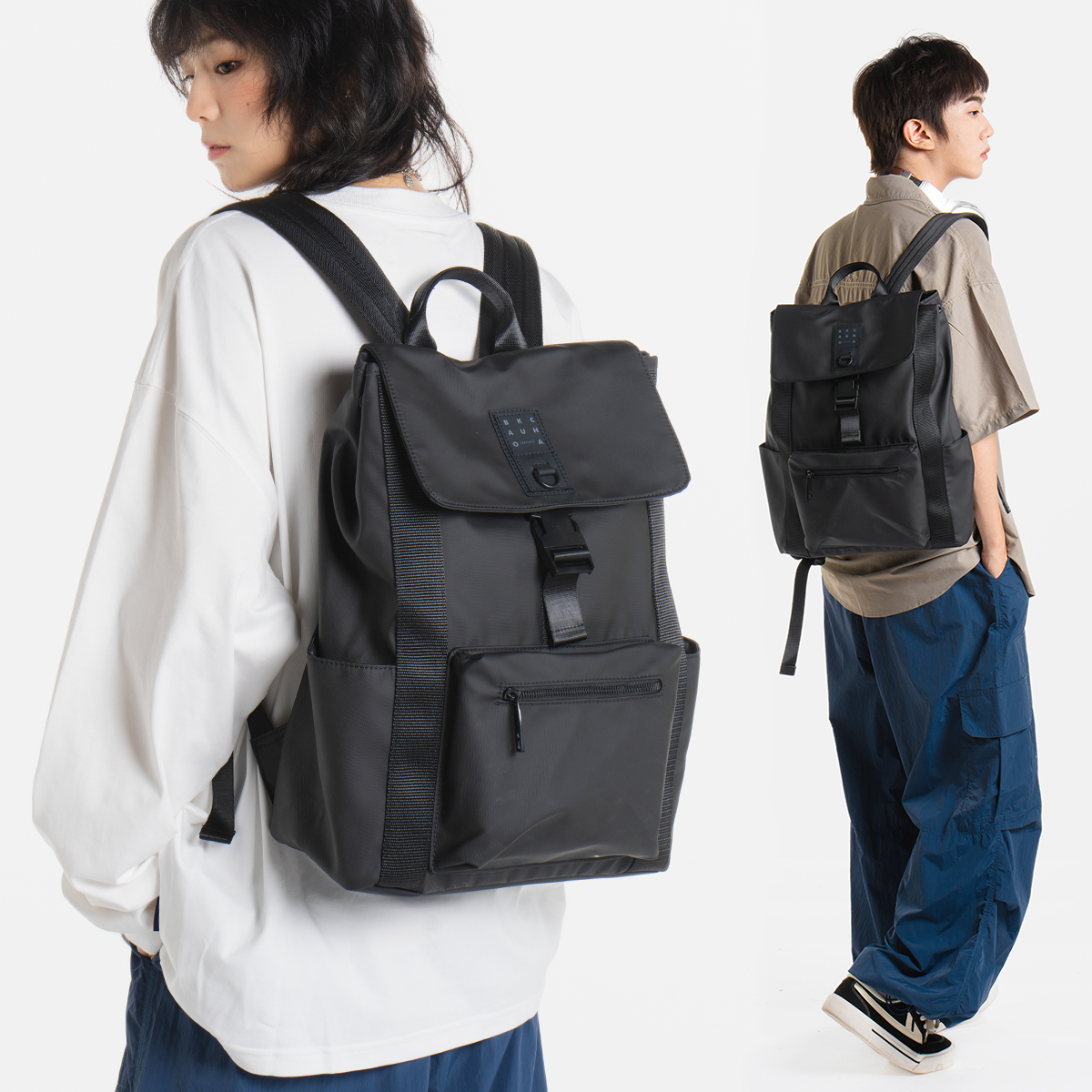 电玩汽水日系机能工装双肩包