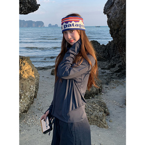 UPF50+原纱立领防紫外线防晒衣女夏季新款轻薄透气显瘦户外皮肤衣