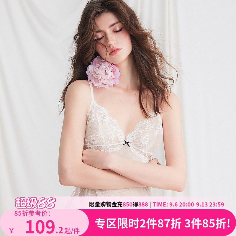 好奇小姐蕾丝吊带睡裙女性感夏薄睡衣2025新款花边法式纯欲白短款