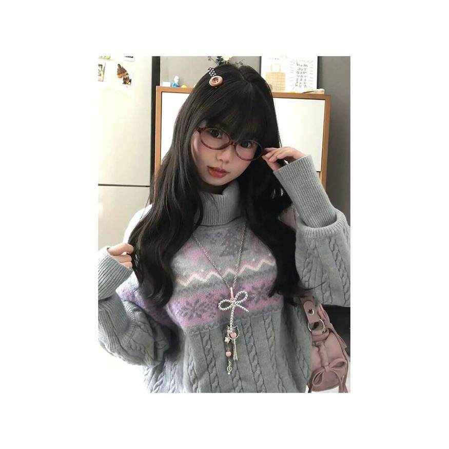 新款温柔少女风高领百搭