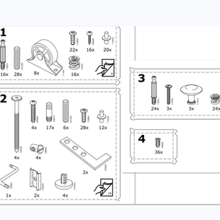 宜家HEMNES汉尼斯沙发床螺丝安装配件连接件坐卧沙发家具固定零件