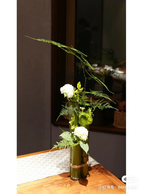 新鲜竹筒婚礼插花特色摆件定制造景装饰绿色竹子天然花艺装扮竹竿