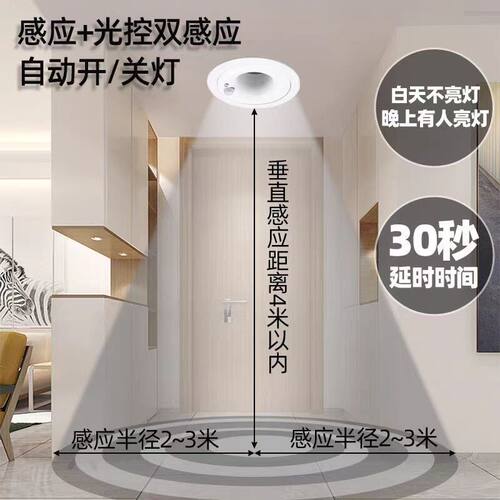 110VLED智能雷达人体感应筒灯