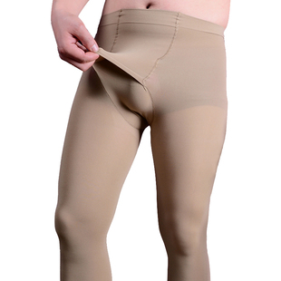 不加绒横开口包脚长袜子紧身打底秋裤 袜200D加厚保暖冬季 连裤 男士