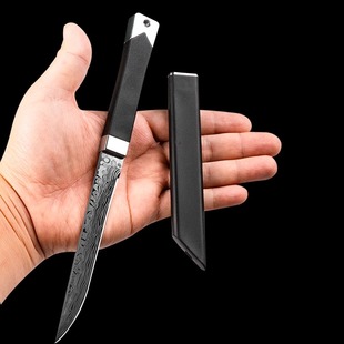 大马士革纹小刀水果刀锋利高硬度生存刀防身随身便携小刀求生小刀