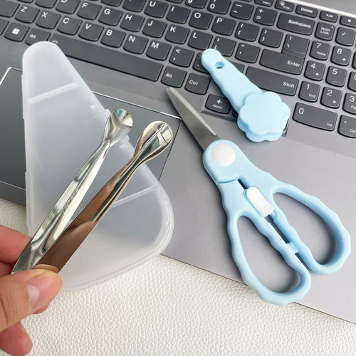 辅食剪刀宝宝专用剪刀婴儿剪ad的刀儿童便携外带剪肉剪刀学生剪刀