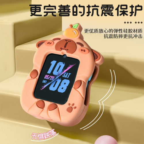 适用华为5/4pro儿童电话手表活力版挂脖套绳硅胶吊坠保护套壳新耀