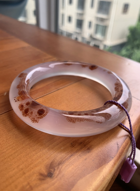 天然玛瑙玉髓手镯冰种飘花红朱砂紫罗兰贵妃圆条镯子一镯两戴58口