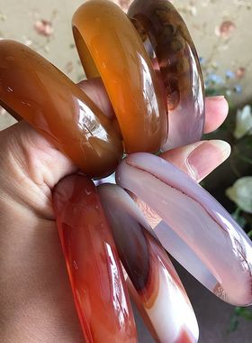 纯天然原矿帝王紫晴水木那种高冰绿冰飘樱花玛瑙手镯 女 直播选货