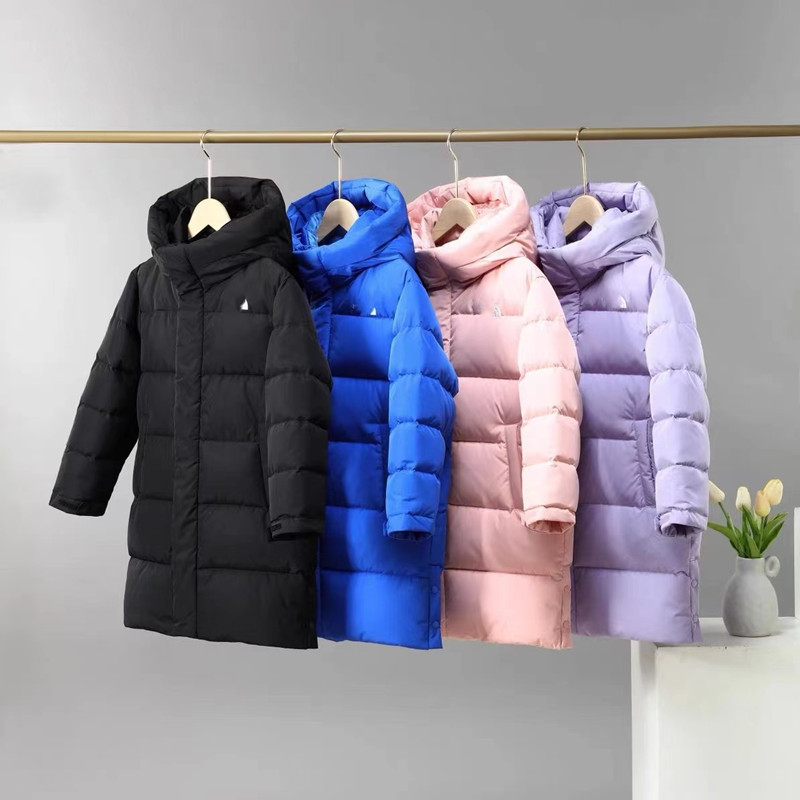 中长款加厚男女童保暖羽绒服连帽