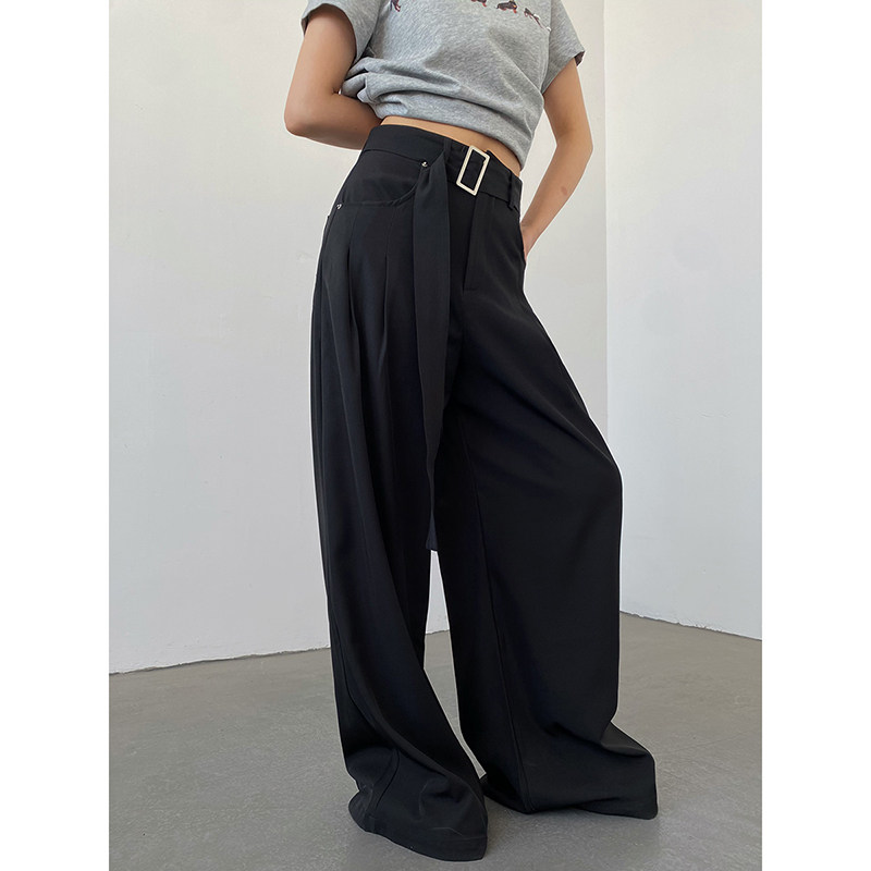 AcupStudio江右上 经典薄款腰带西装裤女夏季高腰宽松阔腿裤子,女装/女士精品,休闲裤,淘宝优惠券,粉丝福利购,淘宝优惠卷