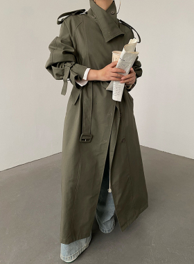 AcupStudio江右上 重工立领廓形风衣女春季高级感宽松长款外套