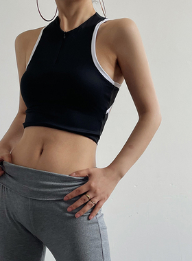 AcupStudio江右上 欧美工字型健身瑜伽吊带隐藏拉链运动背心