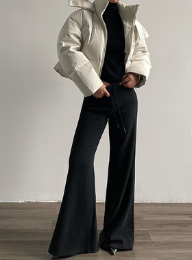 Acupstudio江右上 短款魔术贴连帽羽绒服女新款冬季保暖拉链外套