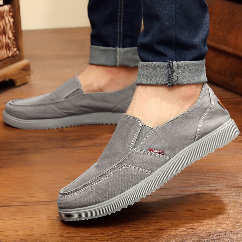 新款牛仔帆布透气板鞋男老北京布鞋一脚蹬休闲鞋韩版舒适工作鞋子在类目 流行男鞋, 帆布鞋中 - 来自Buy2taobao.com提供专业的淘宝代购服务