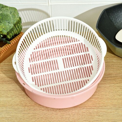 圆形双层沥水篮塑料洗菜盆家用厨房沥水神器多功能漏水篮水果篮子