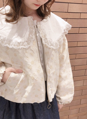 annuus日系女装ParAvion外套女春季提花素色复古上衣
