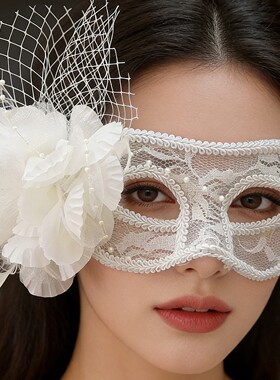 黑色蕾丝哥特遮脸面具舞会派对